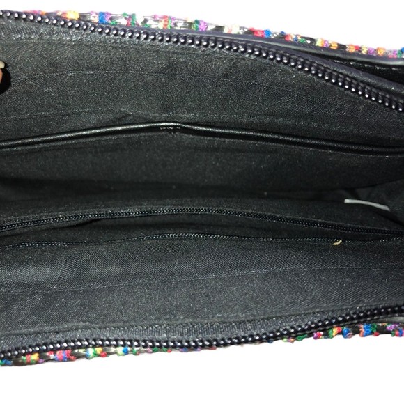 Multicolored Vegan Republic Handbag, Shoulder Purse, Adjustible Strap, Wood Hand - Picture 6 of 9